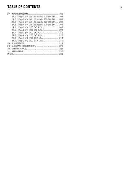 KTM 2012 - 125 200 Exc Six days Xc-w - Service Workshop Repair Manual