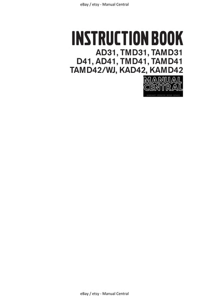 Volvo Penta - Instruction Book - AD31 TMD31 TAMD31 D41 AD41 TMD41 TAMD41 TAMD42/WJ KAD42 KAMD42