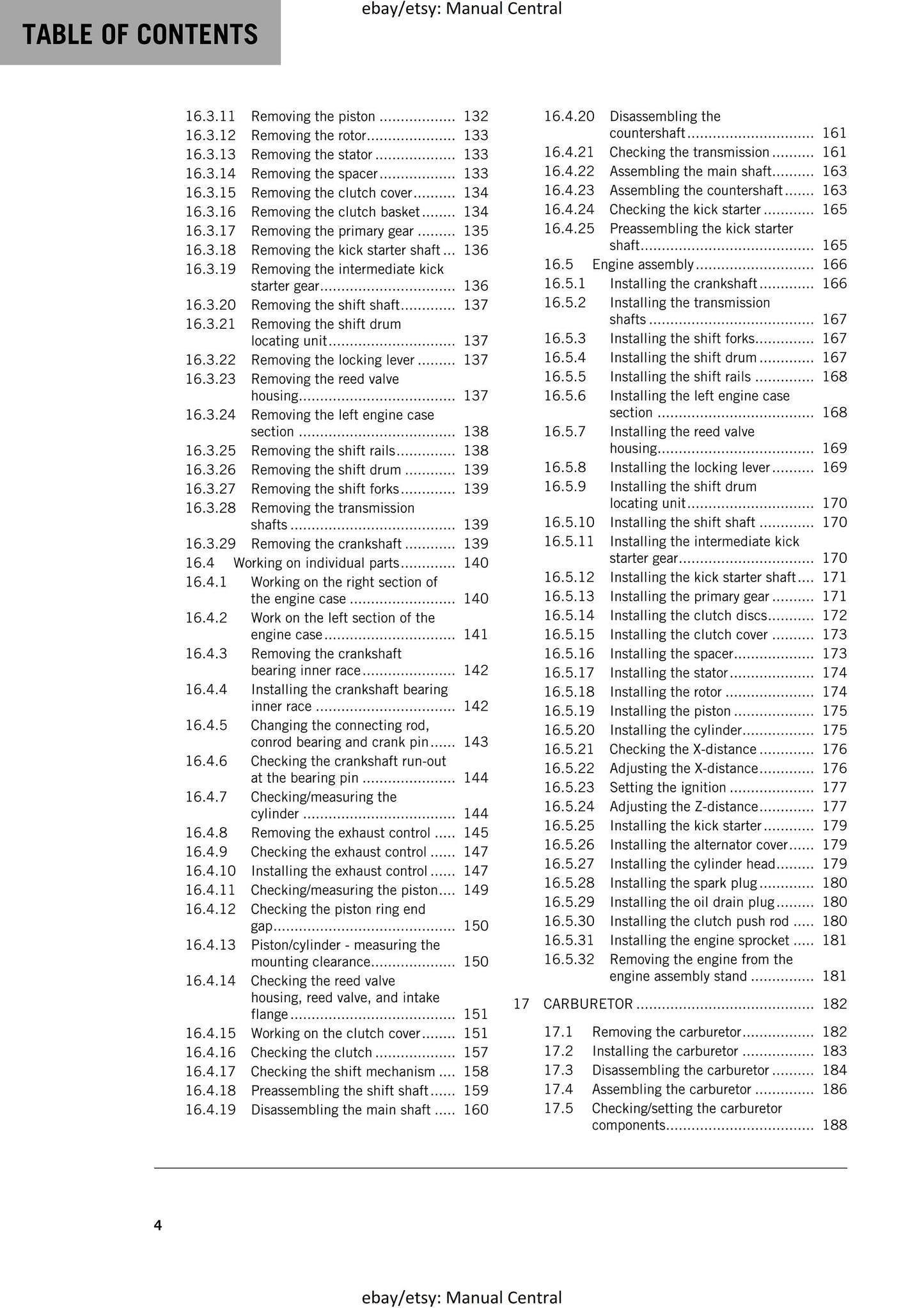 KTM 2017 - 85 SX - Service Workshop Repair Manual