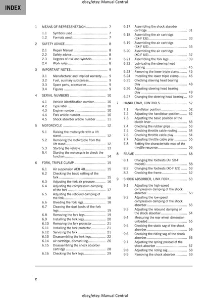 KTM 2018 - 450 Sx-f Xc-f - Service Workshop Repair Manual