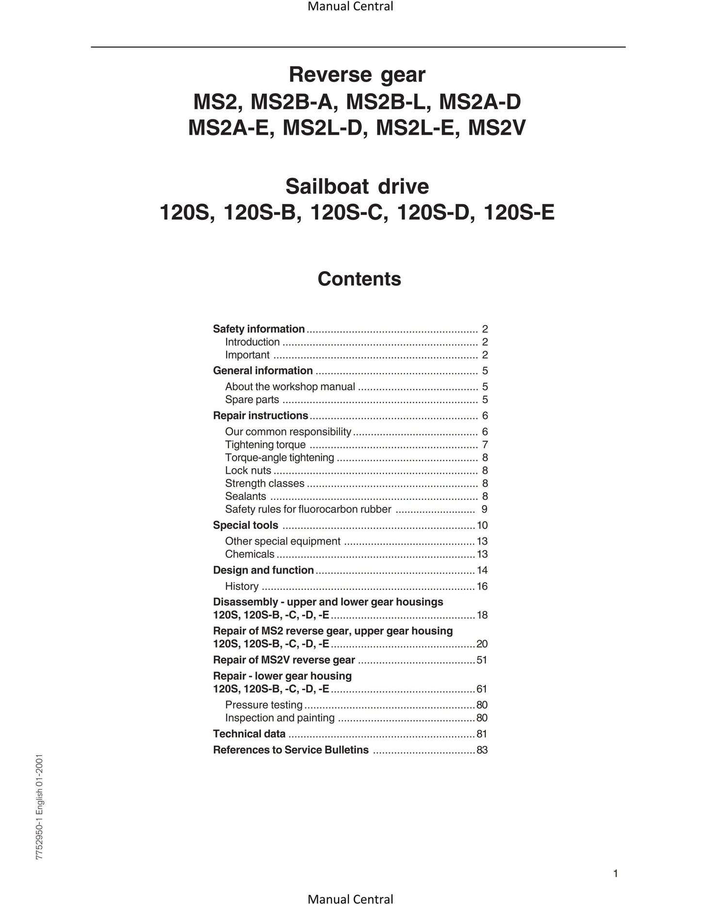 Volvo Penta - MS2 MS2A MS2B MS2L MS2V 120S- Workshop Service Repair Manual
