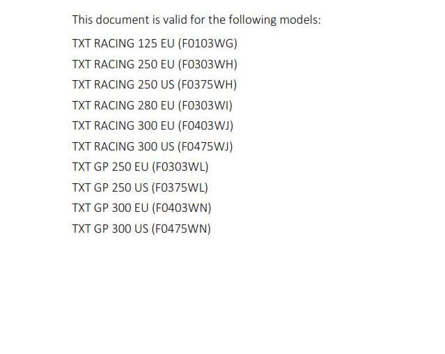 GasGas 2023 - TXT Racing Gp 125 250 280 300 - Service Workshop Repair Manual