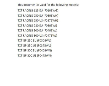 GasGas 2023 - TXT Racing Gp 125 250 280 300 - Service Workshop Repair Manual