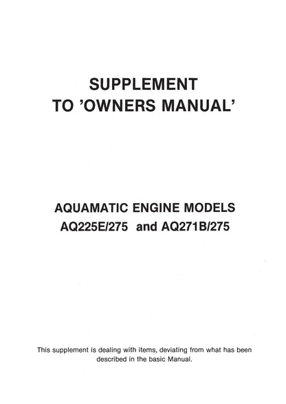 Volvo Penta - Operators Manual - AQ175 AQ200 AQ225 AQ260 AQ271 AQ290 AQ311 Drives 275 290 290DP