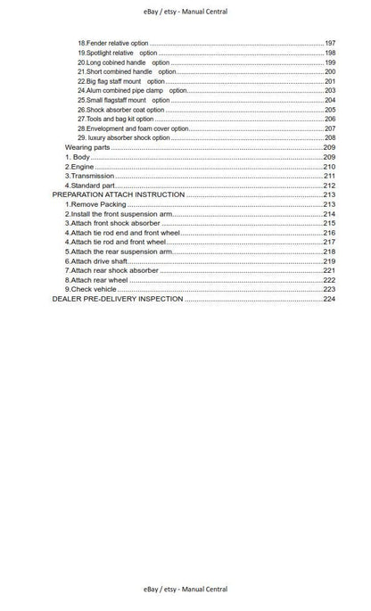 Joyner Off Road Vehicle - JNSZ1100SVB Owners Parts Service Workshop Repair Manual