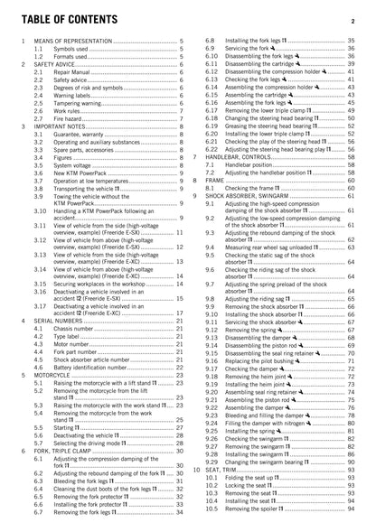 KTM 2015 - Freeride E-SX E-XC - Service Workshop Repair Manual