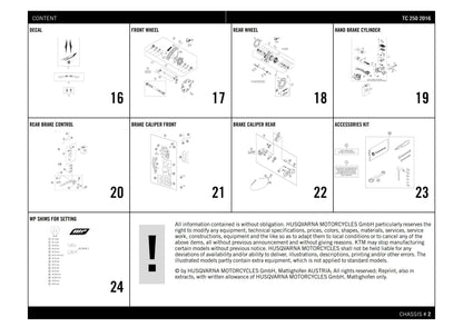 Husqvarna 2016 TC 250- Parts Manual Catalog