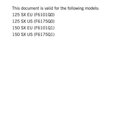 KTM 2017 - 125 150 SX - Service Workshop Repair Manual