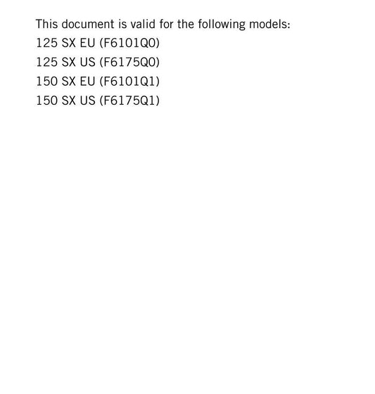 KTM 2017 - 125 150 SX - Service Workshop Repair Manual