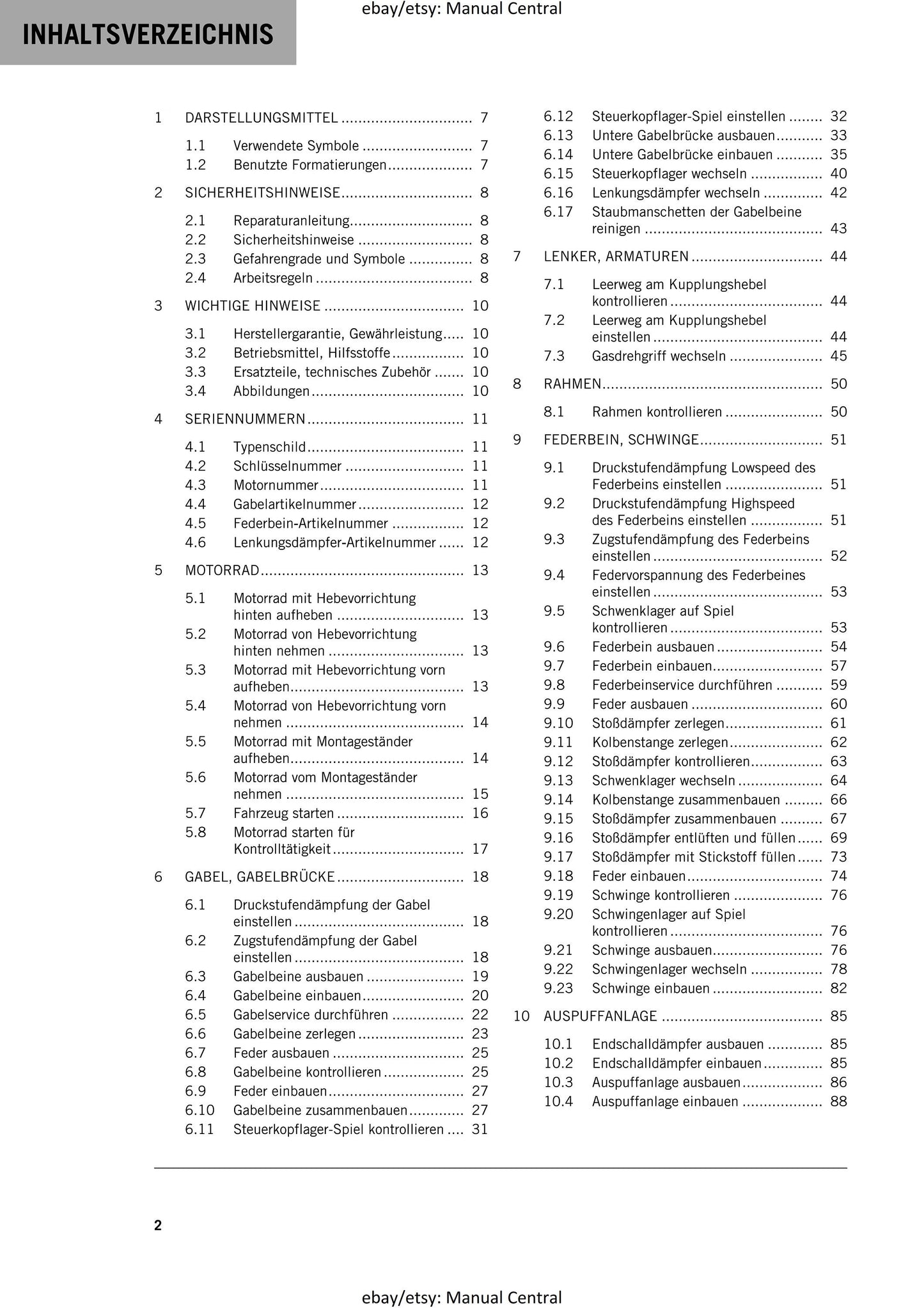 German Language - KTM 2020 -890 Duke R - Reparaturanleitung - Service Workshop Repair Manual