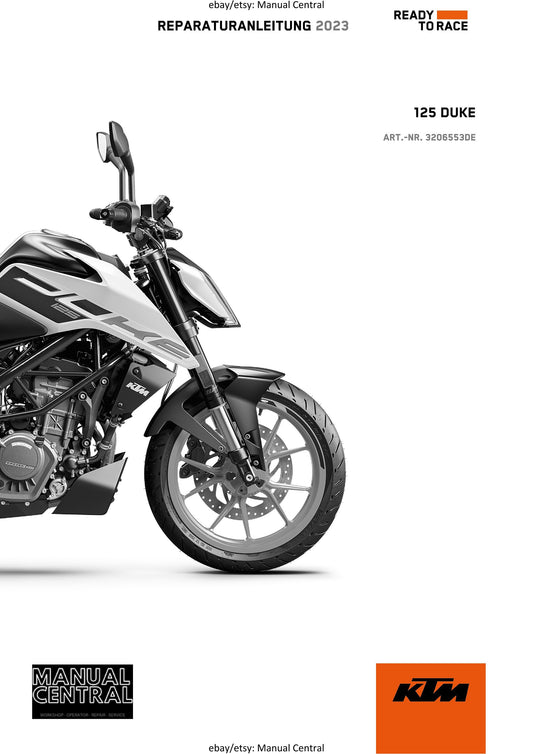 German Language - KTM 2023 - 125 Duke - Reparaturanleitung - Service Workshop Repair Manual