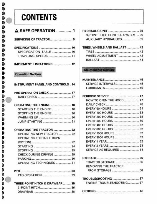 Kubota Tractor - B2710 B2910 B7800 - Operator Manual