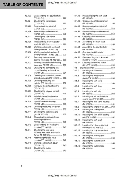 Husqvarna 2019 - TX 125 TE 150 - Workshop Service Repair Manual