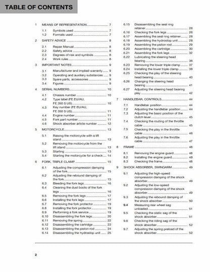 Husqvarna 2016 - FE 350 - Service Workshop Repair Manual