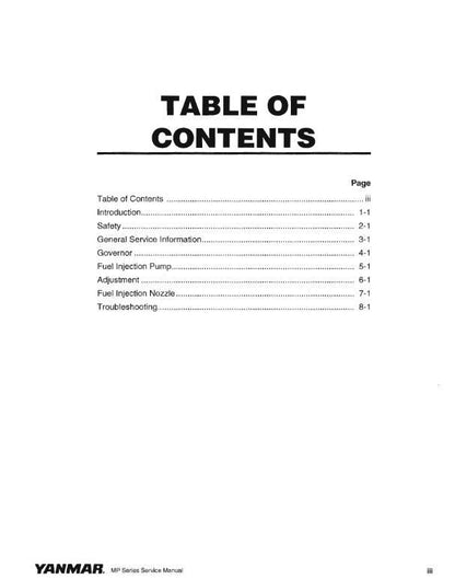 Yanmar MP Series Industrial Engines - 3mp2 4mp2 4mp4 Service Workshop Repair manual