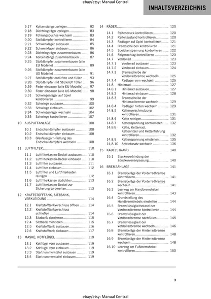 German Language - KTM 2020 - 125 150 SX - Reparaturanleitung - Service Workshop Repair Manual