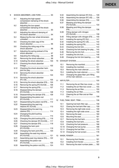 Husqvarna 2022 - FC FX 450 - Service Workshop Repair Manual