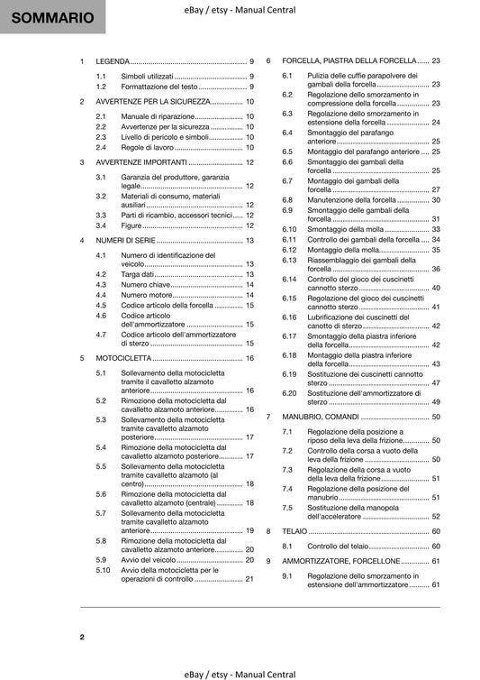 Italian Language - 2022 Husqvarna Norden 901 - Manuale Di Riparazione