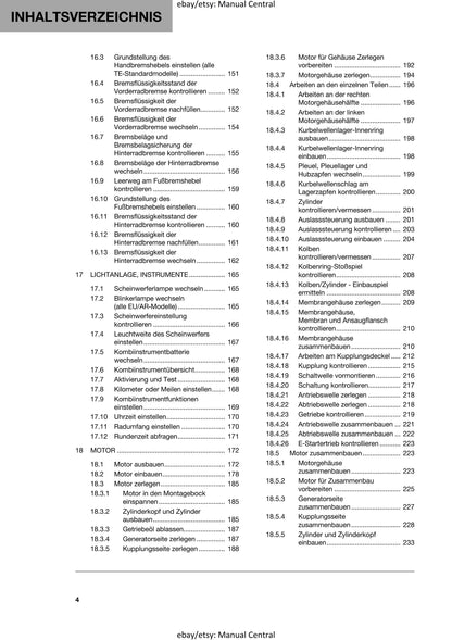 German Language - Husqvarna 2024 -TE 250 300 Pro - Reparaturanleitung