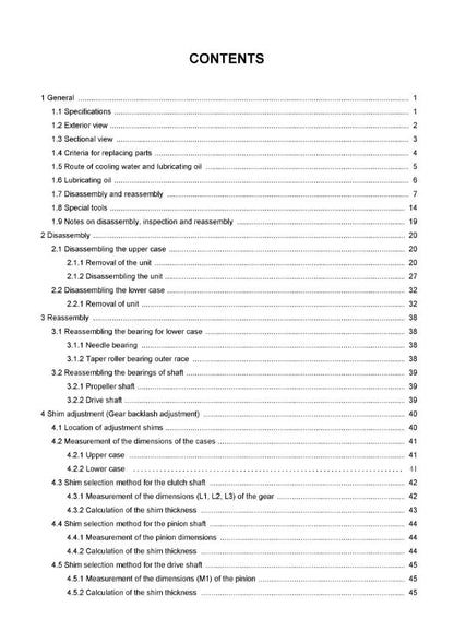 Yanmar Sail Drive Unit - SD40 SD50 4T - Service Workshop Repair Manual