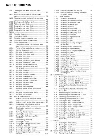 KTM 2014 - 50 SX Mini - Service Workshop Repair Manual