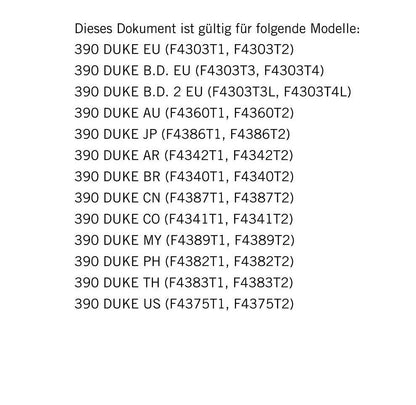 German Language - KTM 2020 - 390 Duke - Reparaturanleitung - Service Workshop Repair Manual