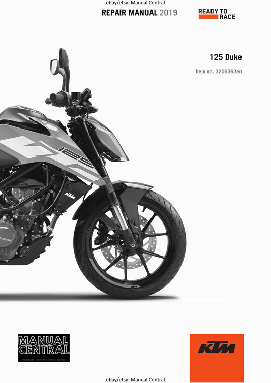 KTM 2019 - 125 Duke - Service Workshop Repair Manual