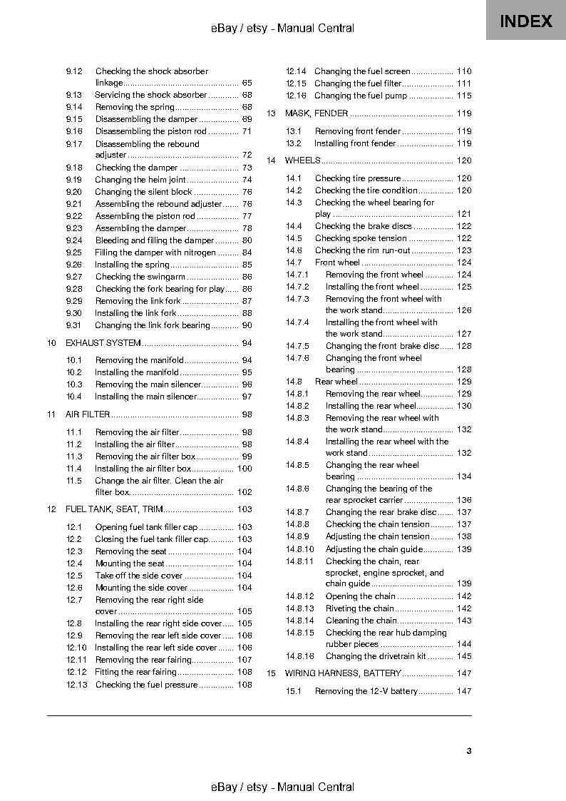 Husqvarna 2022 - 701 Enduro Eu edition - Service Workshop Repair Manual