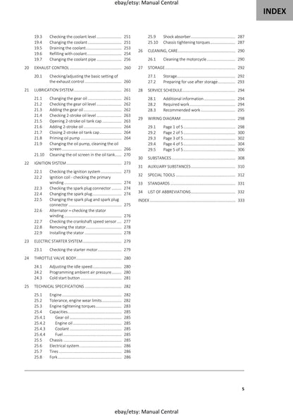 GasGas 2022 - EX 250 300- Service Workshop Repair Manual