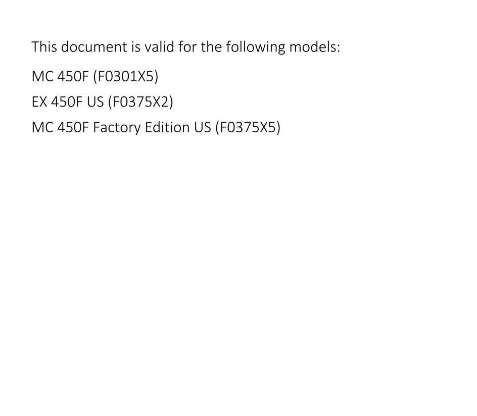 GasGas 2024 - EX MC 450F Factory Edition - Service Workshop Repair Manual