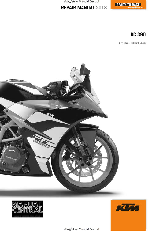 KTM 2018 - RC 390 - Service Workshop Repair Manual