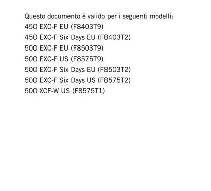 Italian Language - KTM 2020 - 450 500 Xcf-w Exc-f Six Days - Manuale Di Riparazione