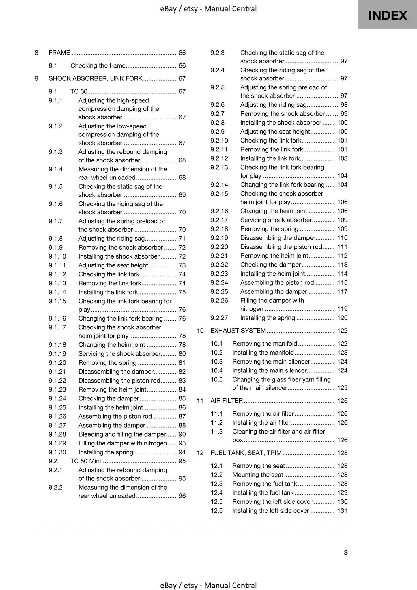 Husqvarna 2019 - TC 50 Mini - Workshop Service Repair Manual