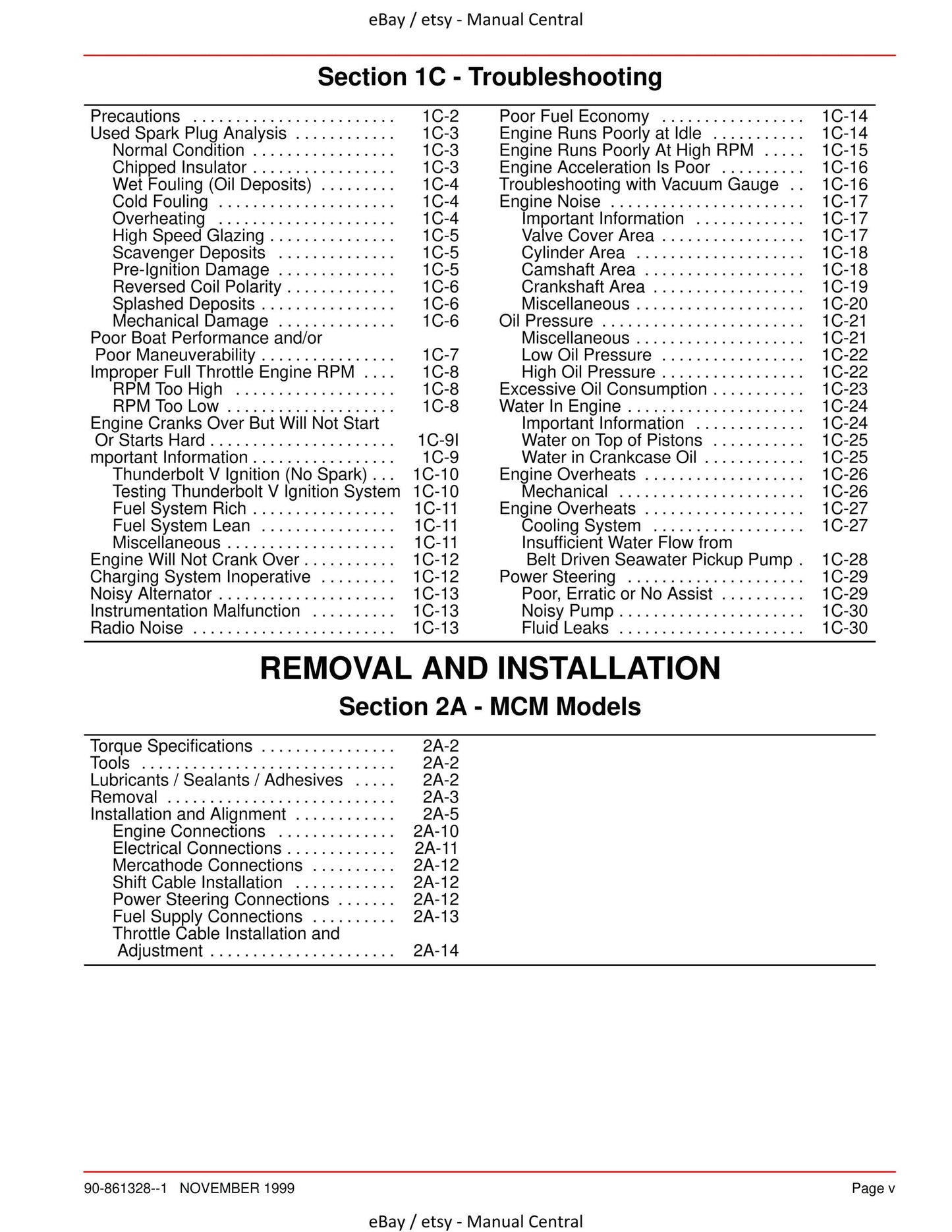 Mercury Mercruiser Service Manual 25 - Marine Engines GM V-6 262 CID 4.3L
